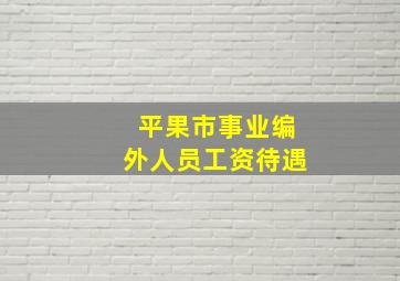 平果市事业编外人员工资待遇