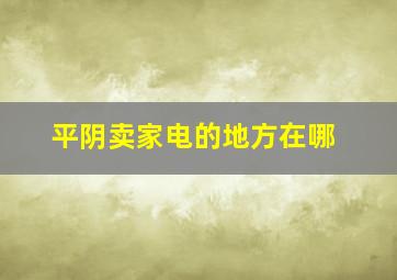 平阴卖家电的地方在哪