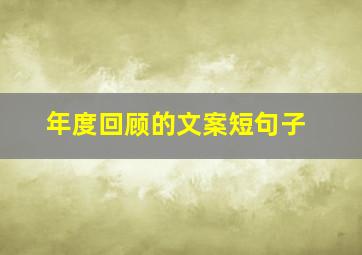 年度回顾的文案短句子