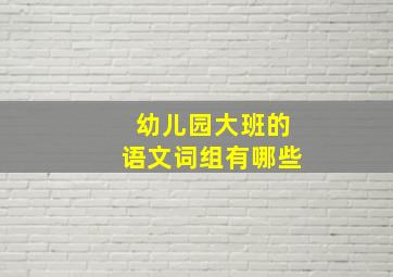 幼儿园大班的语文词组有哪些