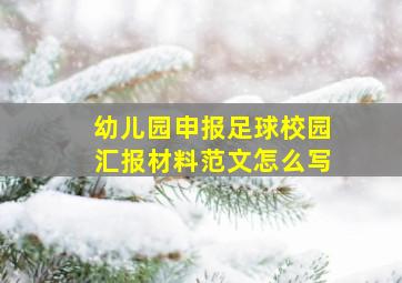 幼儿园申报足球校园汇报材料范文怎么写