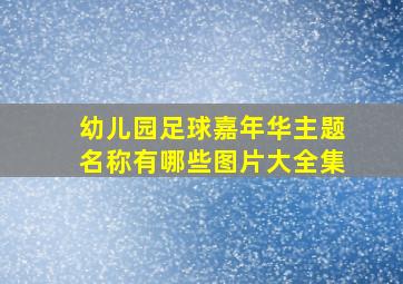 幼儿园足球嘉年华主题名称有哪些图片大全集