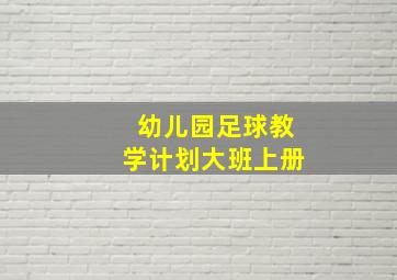 幼儿园足球教学计划大班上册