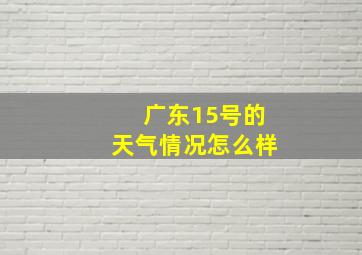 广东15号的天气情况怎么样