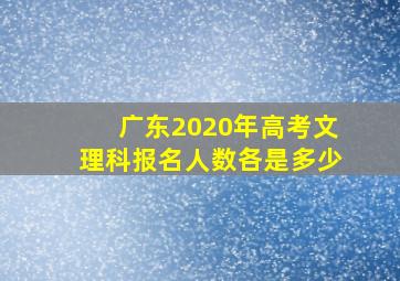 广东2020年高考文理科报名人数各是多少