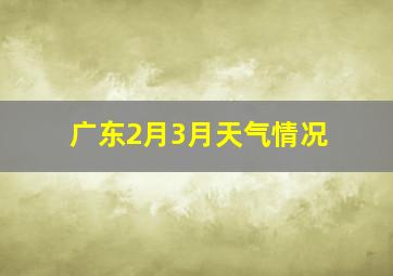 广东2月3月天气情况