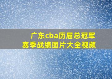 广东cba历届总冠军赛季战绩图片大全视频