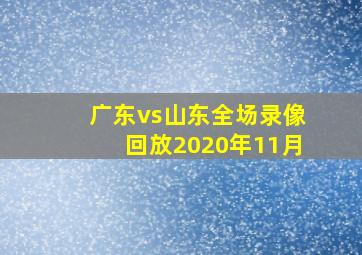 广东vs山东全场录像回放2020年11月