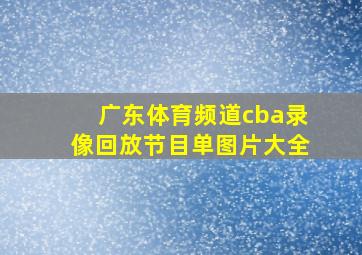 广东体育频道cba录像回放节目单图片大全