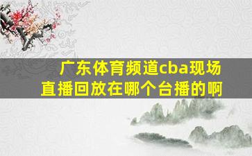 广东体育频道cba现场直播回放在哪个台播的啊