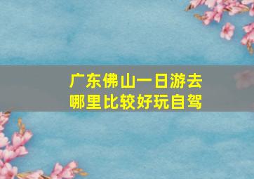 广东佛山一日游去哪里比较好玩自驾