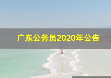 广东公务员2020年公告