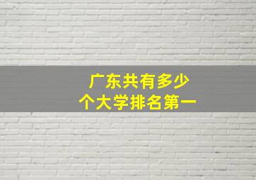 广东共有多少个大学排名第一