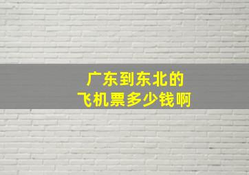 广东到东北的飞机票多少钱啊