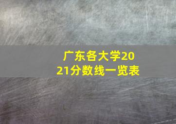 广东各大学2021分数线一览表