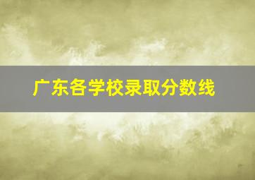 广东各学校录取分数线