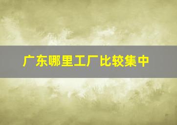 广东哪里工厂比较集中