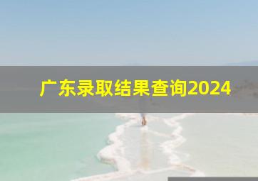 广东录取结果查询2024