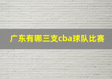 广东有哪三支cba球队比赛