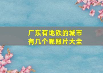 广东有地铁的城市有几个呢图片大全