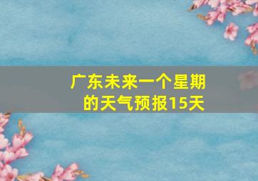 广东未来一个星期的天气预报15天