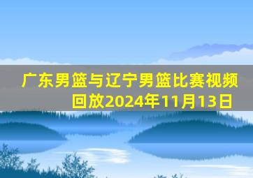 广东男篮与辽宁男篮比赛视频回放2024年11月13日