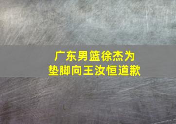 广东男篮徐杰为垫脚向王汝恒道歉