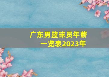 广东男篮球员年薪一览表2023年