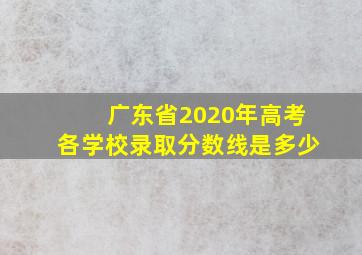 广东省2020年高考各学校录取分数线是多少