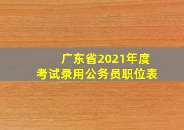 广东省2021年度考试录用公务员职位表