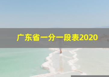 广东省一分一段表2020