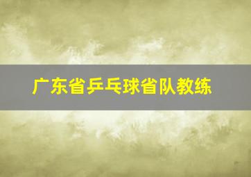 广东省乒乓球省队教练