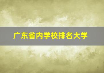 广东省内学校排名大学