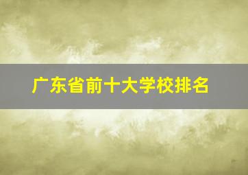 广东省前十大学校排名