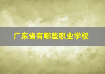 广东省有哪些职业学校