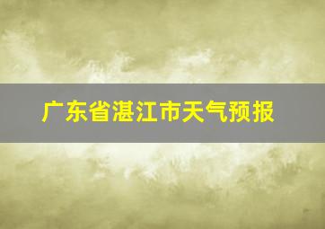 广东省湛江市天气预报