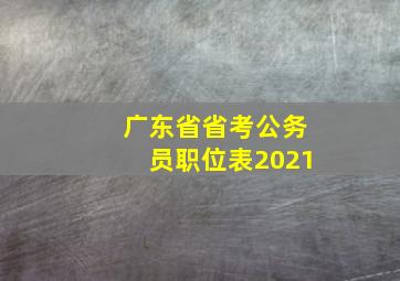 广东省省考公务员职位表2021