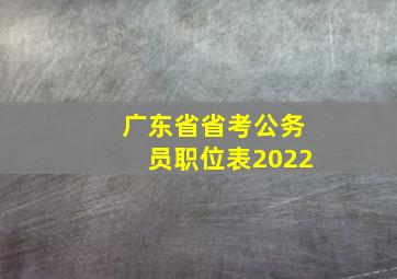 广东省省考公务员职位表2022