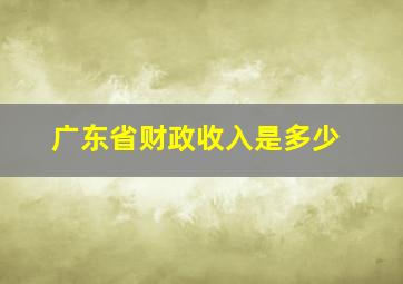 广东省财政收入是多少