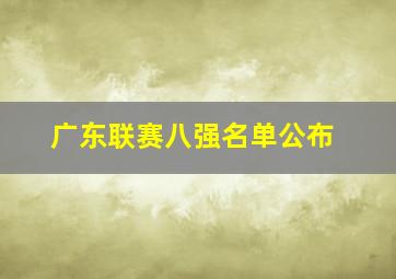 广东联赛八强名单公布