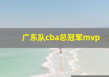 广东队cba总冠军mvp