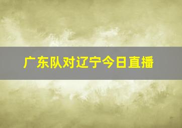 广东队对辽宁今日直播