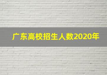 广东高校招生人数2020年