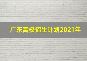 广东高校招生计划2021年