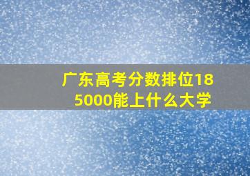 广东高考分数排位185000能上什么大学