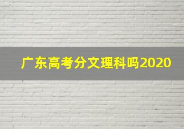 广东高考分文理科吗2020