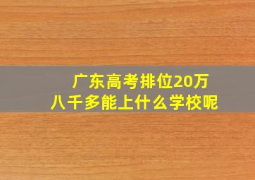 广东高考排位20万八千多能上什么学校呢