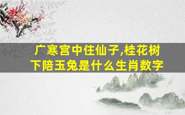 广寒宫中住仙子,桂花树下陪玉兔是什么生肖数字