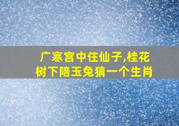 广寒宫中住仙子,桂花树下陪玉兔猜一个生肖