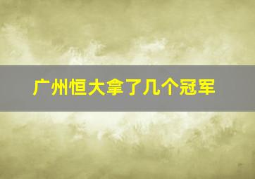 广州恒大拿了几个冠军